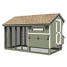 Back view of Quaker 7x12 Combination Chicken Coop
